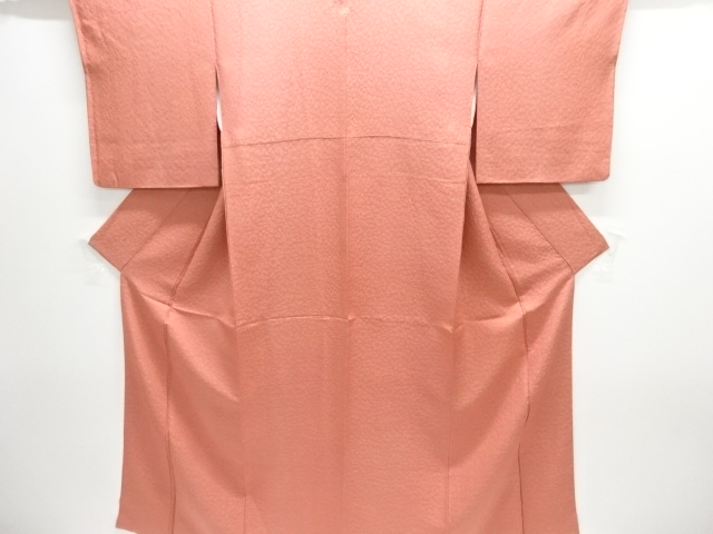 抽象花模様織り出し一つ紋色無地着物